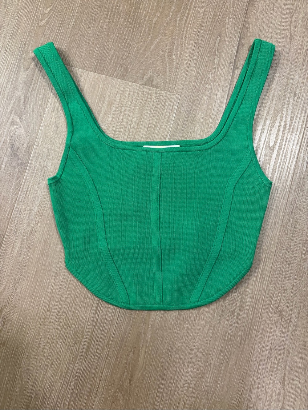 Babaton Green Fitted Cropped Tank